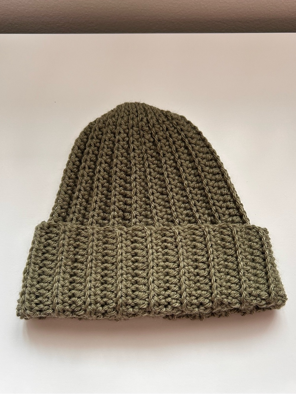 Olive Knit Cuff Beanie - Unbranded